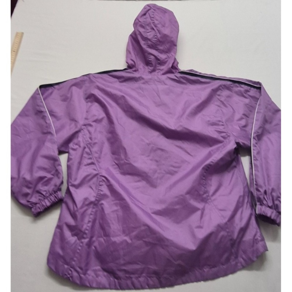 Wilson womens light purple full zip pocket windbreaker jacket LG hooded 90s - Picture 11 of 15